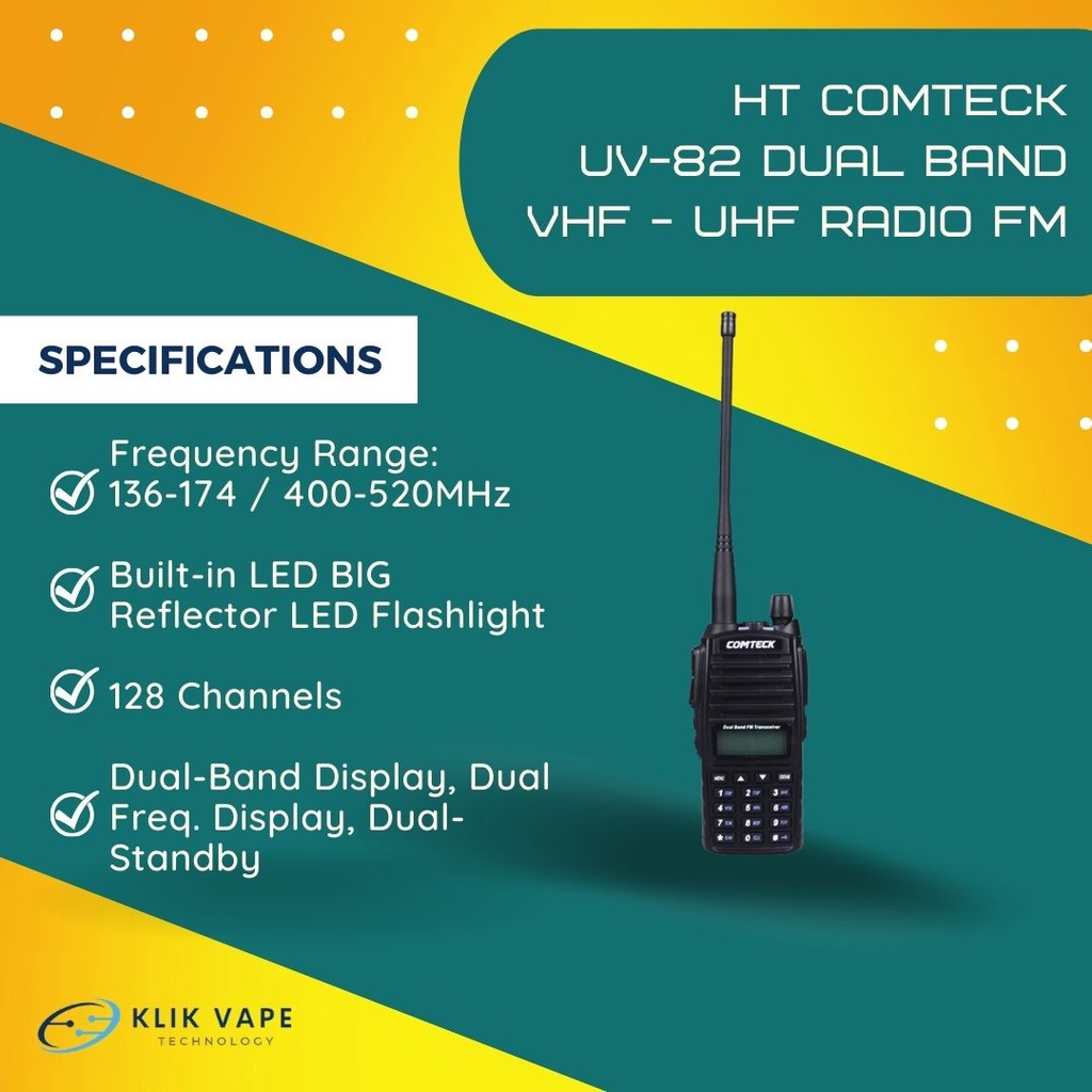 HT MURAH Comteck UV-82 Dual Band VHF - UHF Radio FM BISA GRAB/GOSEND INSTANT