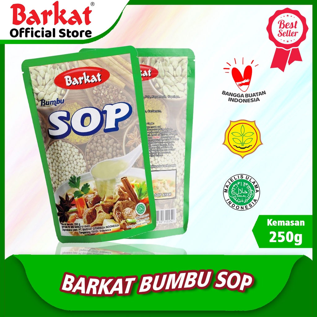 

Barkat Bumbu Sop Padang Bisa Untuk Masak Daging Iga/Buntut/Ayam/Ikan Kemasan 250 Gram Original Dari Barkat Kualitas Premium Sejak 1939