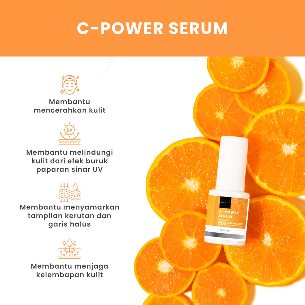 Scarlett Whitening C-Power Face Mist | Serum Membantu Melembapkan dan Mencerahkan Wajah