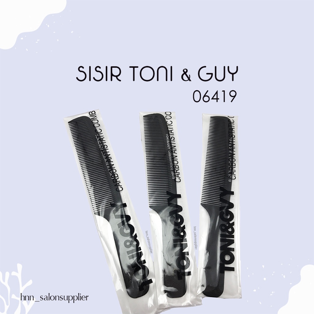 Sisir Potong Rambut Salon Barber Toni and Guy 06419 Carbon Antitastic