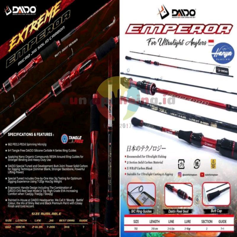 Joran Daido Extreme Emperor micro jig solo 662 2-6lbs / Joran Daido Emperor 702UL 2-6lb solid carbon