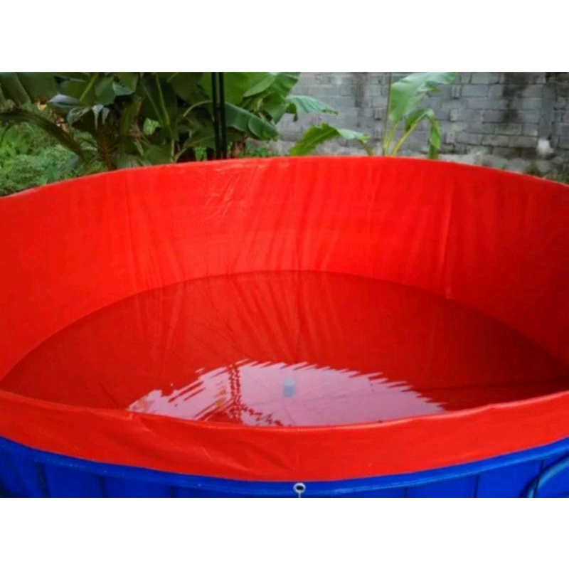 kolam terpal bulat Diameter 3 T.120cm. A12 sakura. tanpa rangka/besi