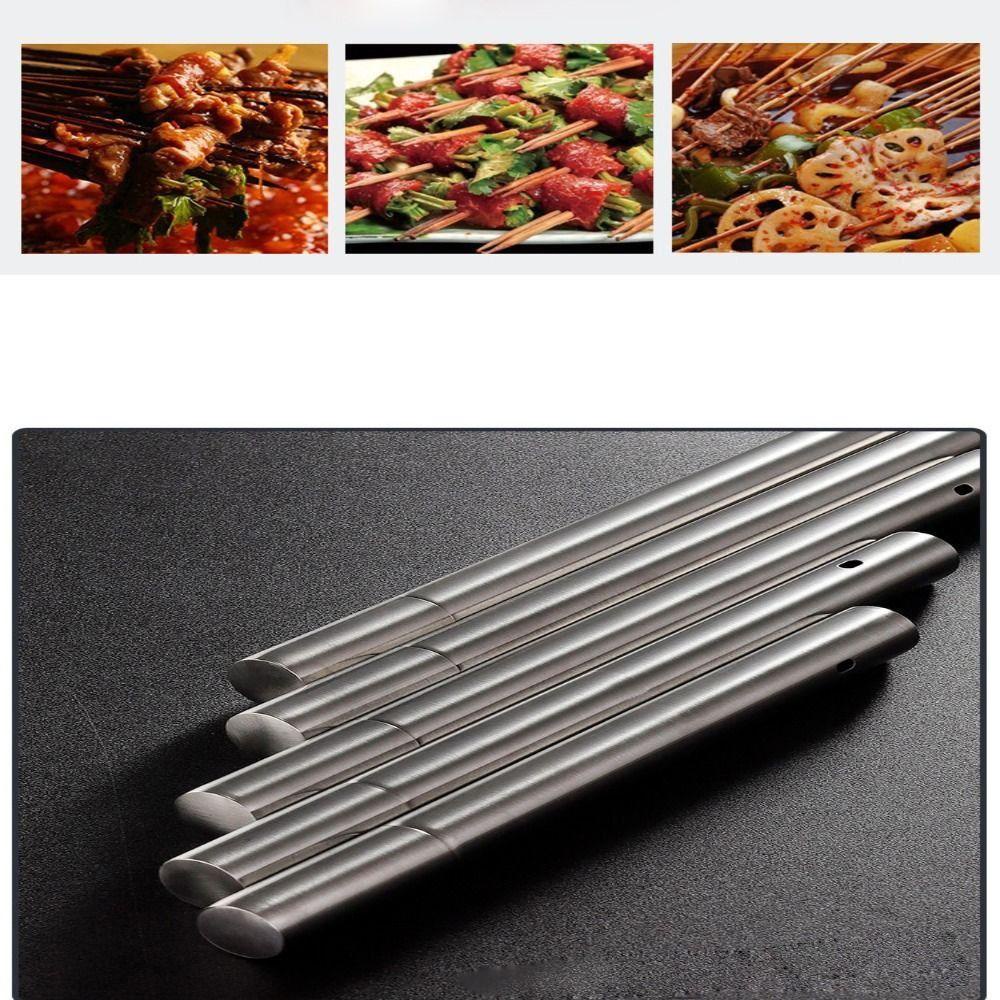 Solighter Botol Penyimpanan Stainless Steel Alat Reusable Sumpit Rak Tusuk Sate Shish Kebab Holder