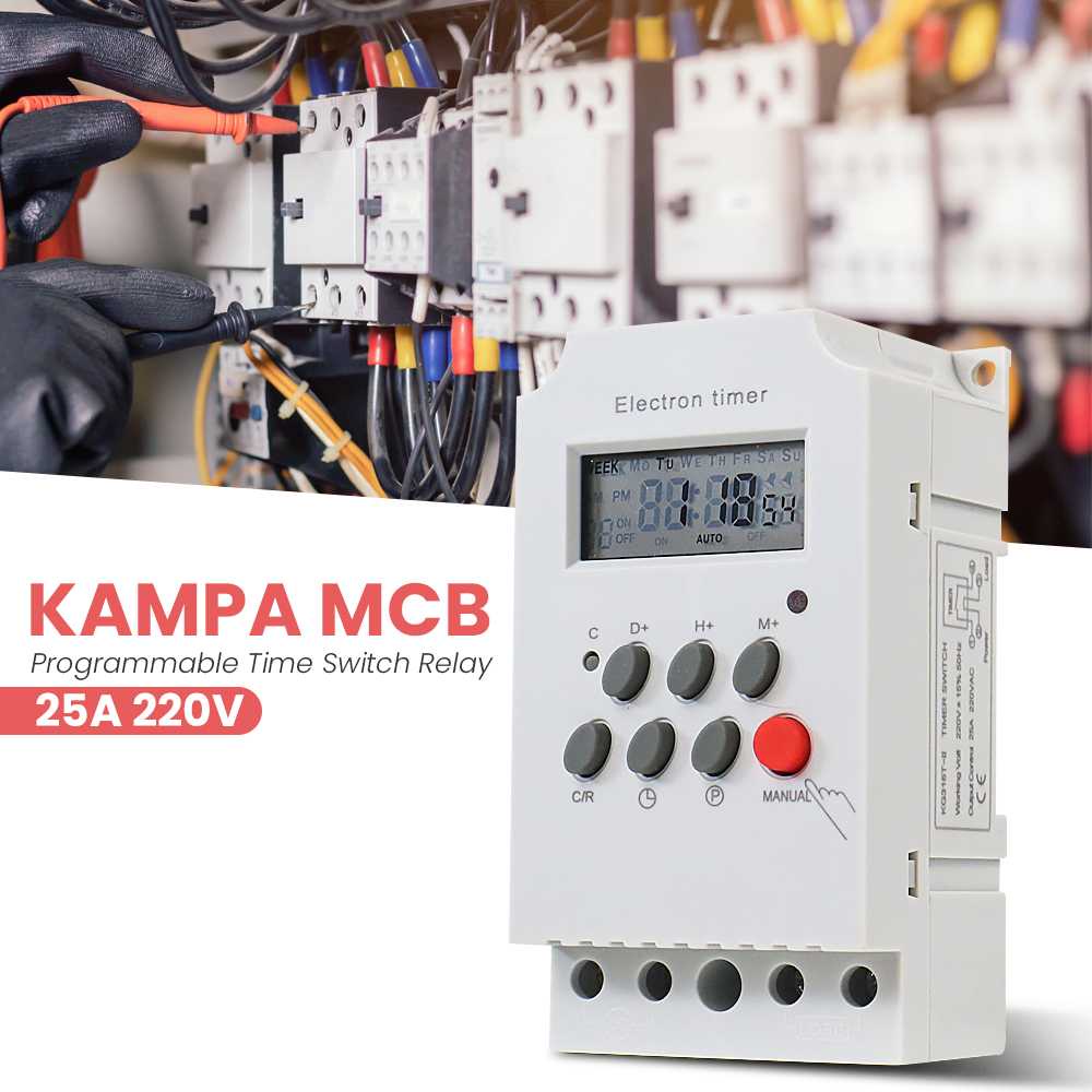 MCB Power Timer Programmable Time Switch Relay 25A 220V - KG316T-II