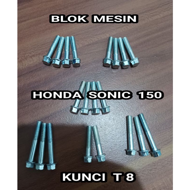 Baut Block Mesin Blok Set Bak Kopling Original Sonic 150 L Stainless