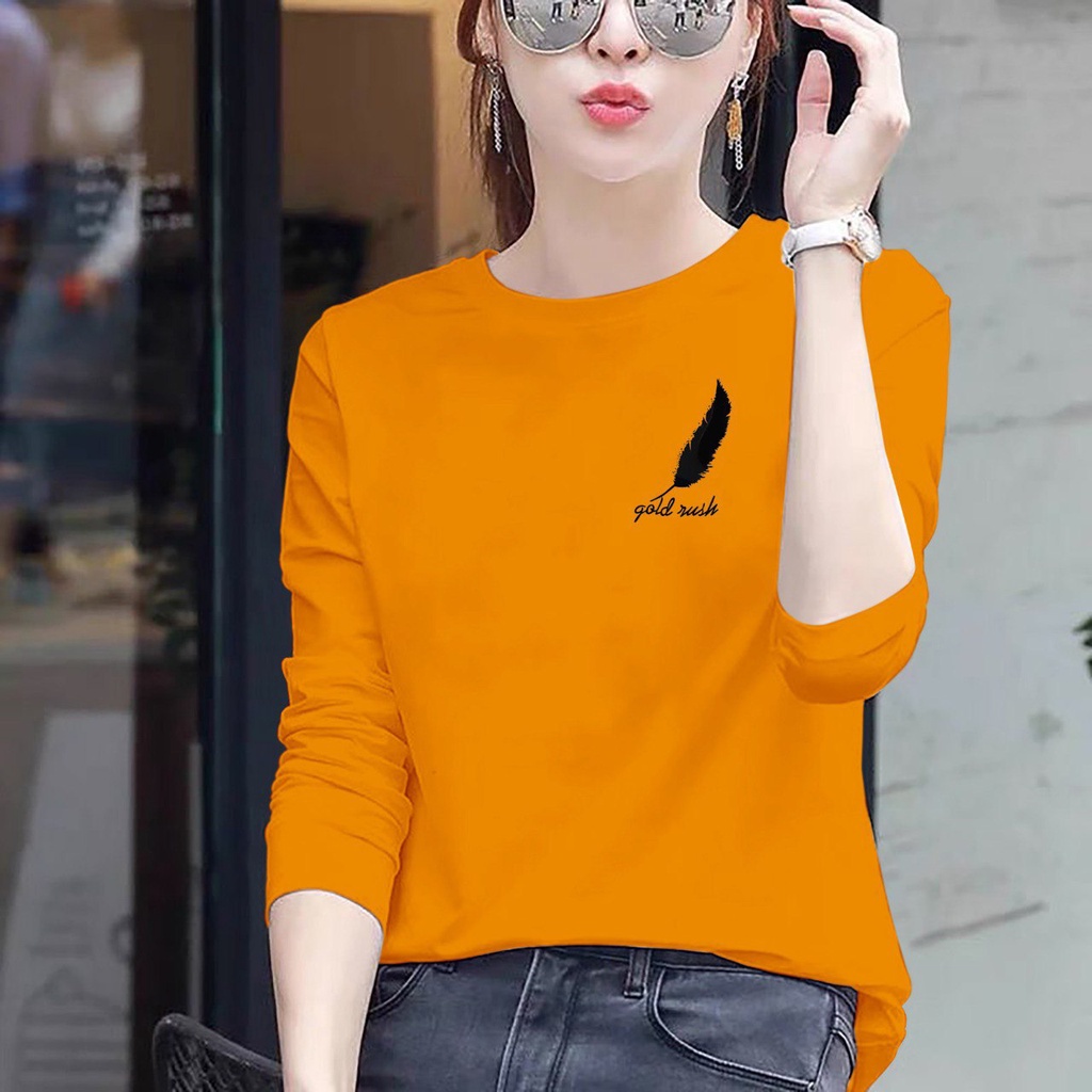 DL88 I BAJU ATASAN WANITA GOLD RUSH (S,M,L,XL,XXL) TERBARU ~ BAJU LENGAN PANJANG KEREN KEKINIAN DAN TERLARIS