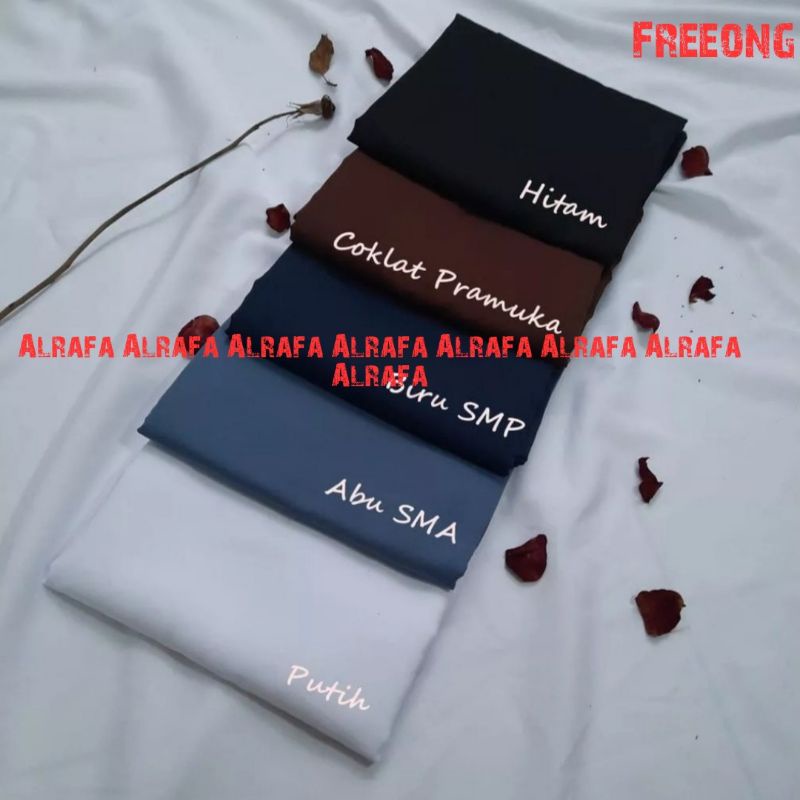 Hijab Segi 4 Bella Square Premium Seragam Sekolah Smp Sma Warna Hitam Putih Biru Coklat Pramuka