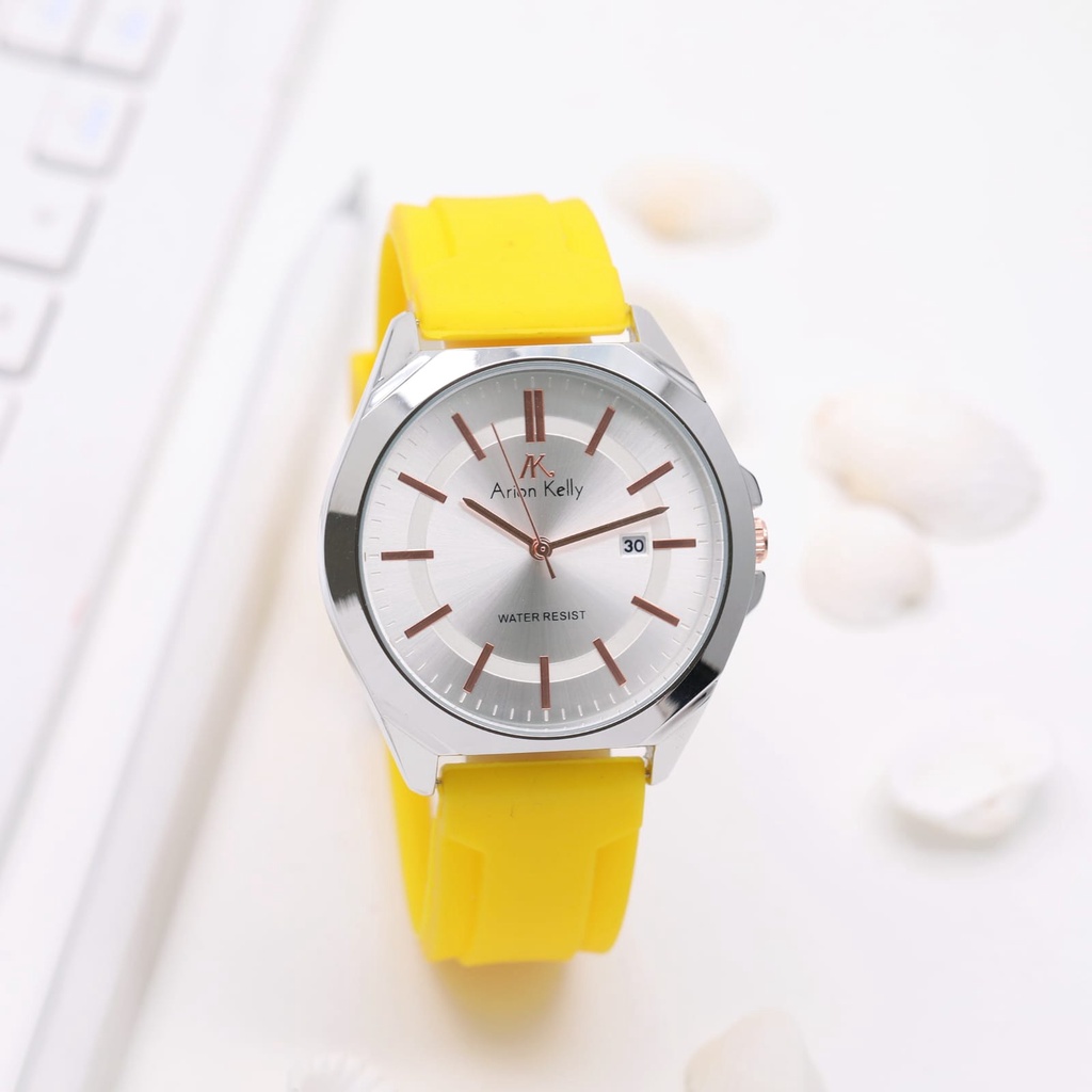 BEST SELLER JAM TANGAN WANITA ARION KELLY FM60 TALI RUBBER TANGGAL AKTIF DM 4.3CM FREE BOX &amp; BATERAI || JAM TANGAN FASHION WANITA JAM TANGAN CEWEK MURAH