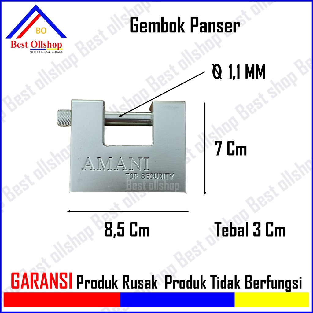 Gembok Panser 84 MM Gembok Gudang Anti Maling / Gembok Anti Rust Anti Maling / Gembok Anti Cut / Gembok Pagar Gudang Pagar