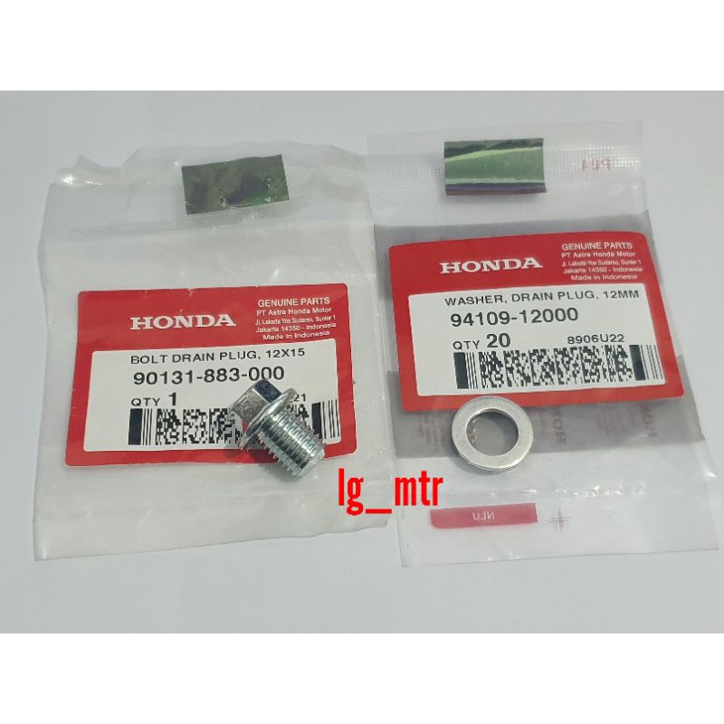 BAUT 12X15 PEMBUANGAN OLI MESIN BAWAH PLUS RING BEAT VARIO 110 125 150 160 SCOOPY SPACY PCX 150 160 