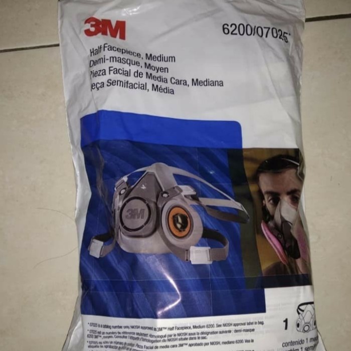 Safety Mask 3M Mask Half 6200 Size M