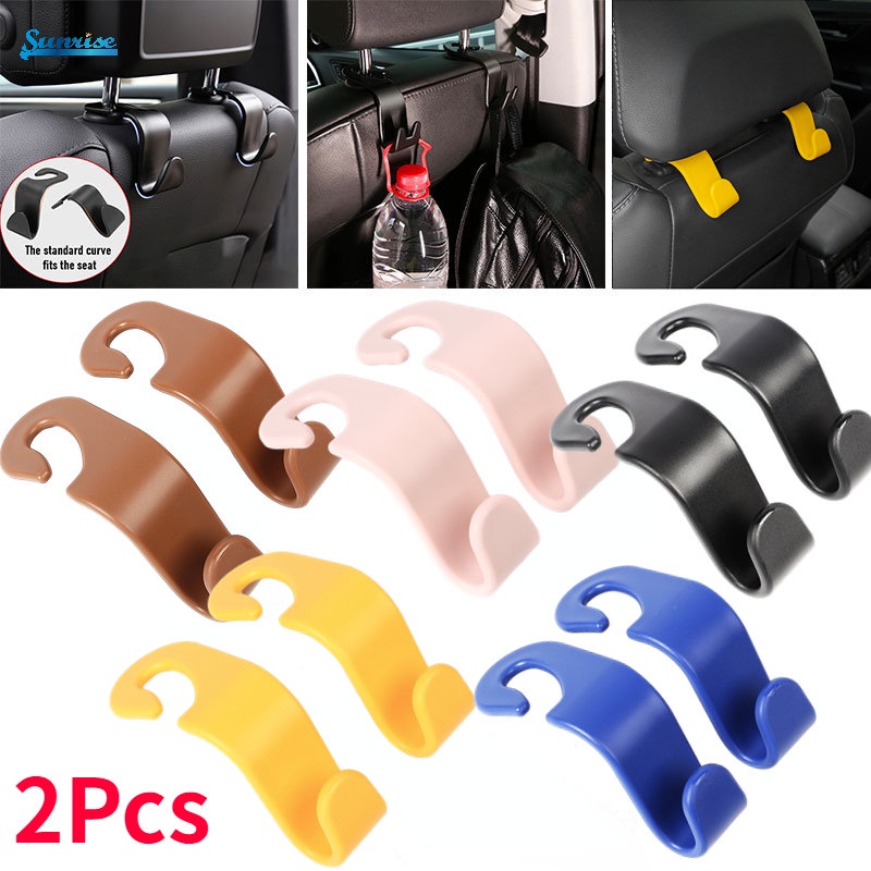 2pcs Kait Gantungan Tas / Dompet / Pakaian Untuk Sandaran Kepala Jok Mobil