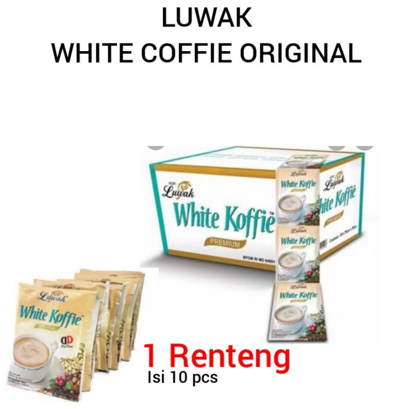 

[Harga Grosir] Luwak White koffie Coffie kopi 1 renteng isi 10 pcs 20 gram