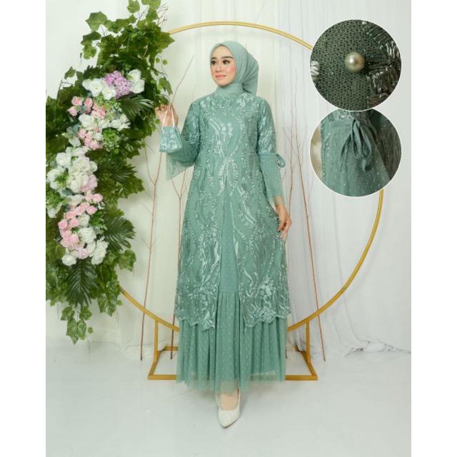 Permata Olshop / Gamis Kebaya Busui Tutu Modern / Kebaya Gamis Pesta Mewah / Gamis Busui / Kebaya Kondangan / Kebaya Seragam