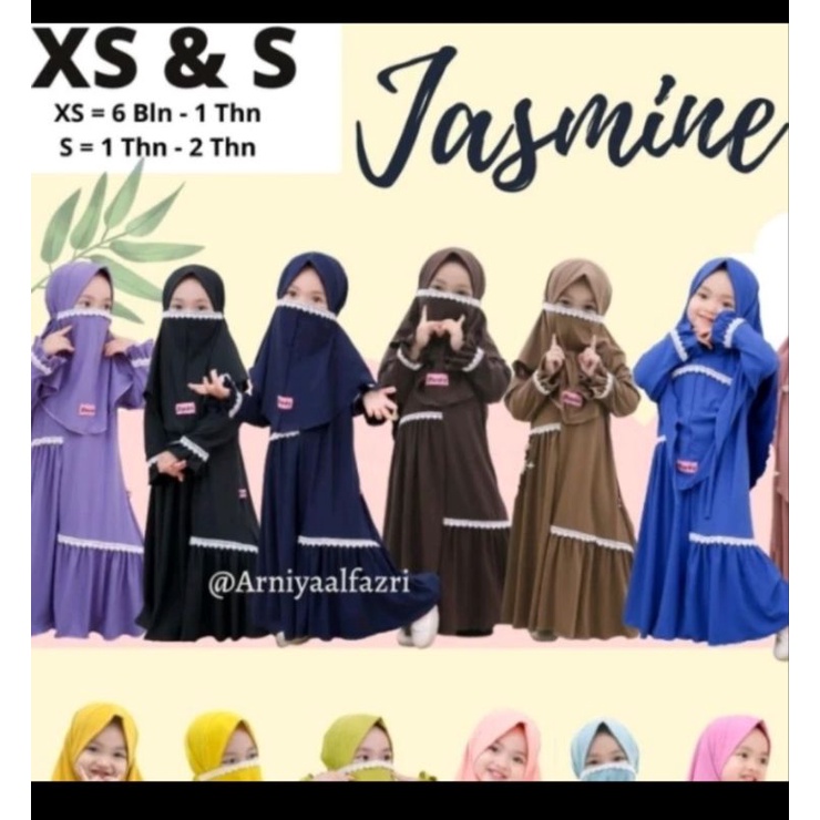 GAMIS JASMINE BY ZHAVIRA BABYKIDS WARNA MILO SIZE XS (PRELOVED)