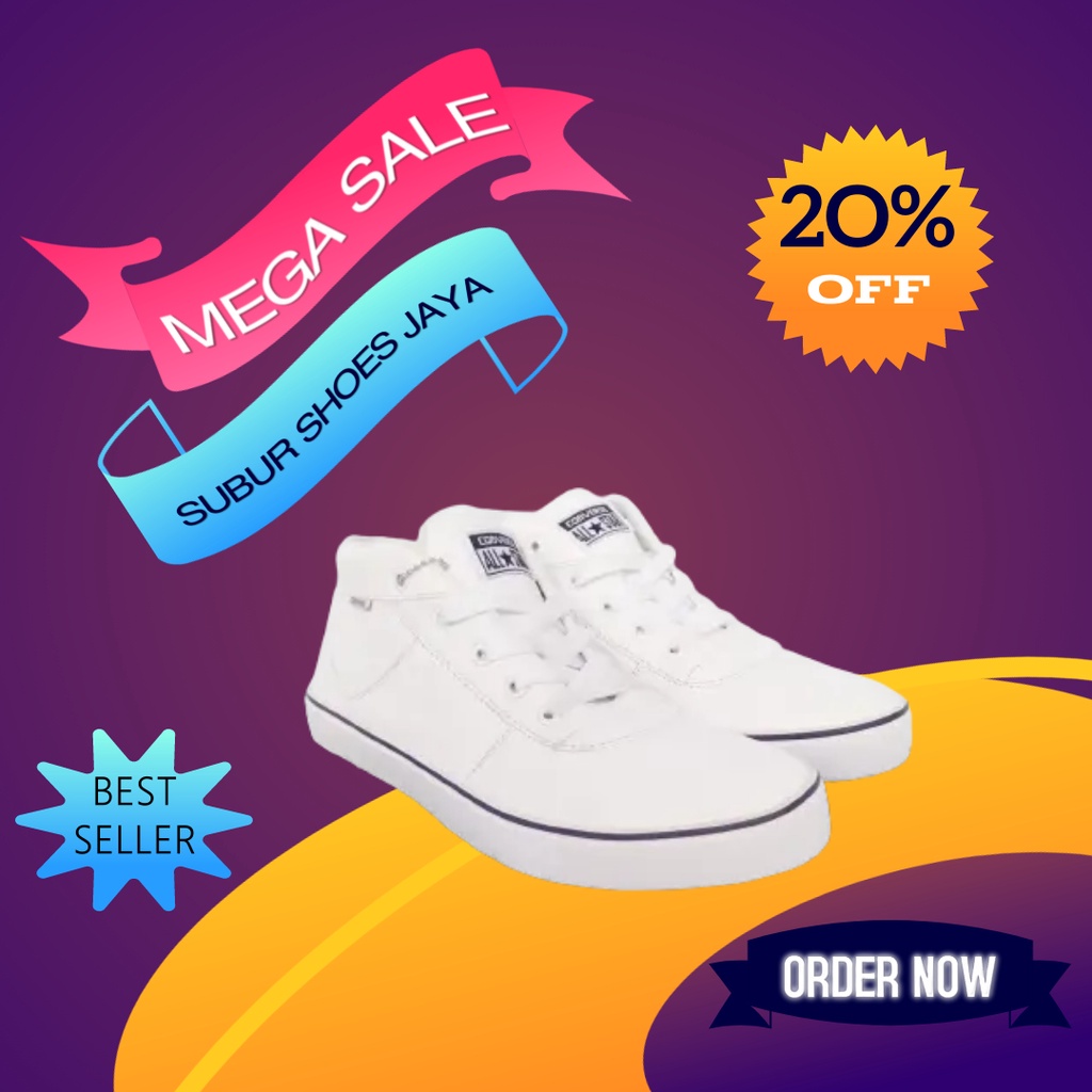 SEPATU SNEAKERS CONVERSE PUTIH POLOS BOOTH PRIA WANITA TERMURAH TERLARIS TERBARU