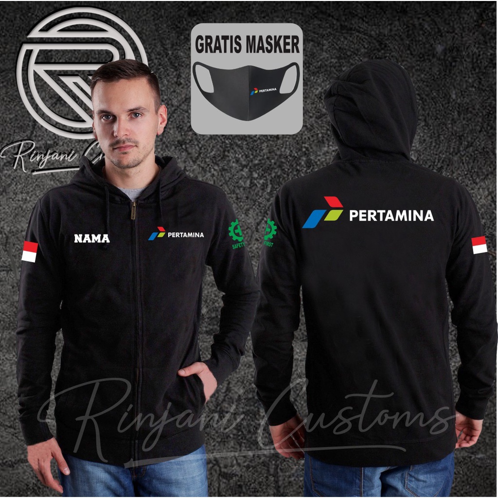 JAKET PERTAMINA GRATIS PAKAI NAMA DAN MASKER-JAKET PT PERTAMINA-JAKET BUMN