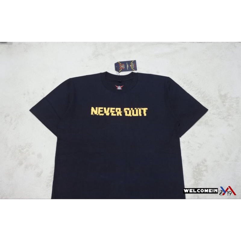 Kaos Premium Tactical Never Quit Pendek Hitam / T-Shirt Cotton Combed Opsyle