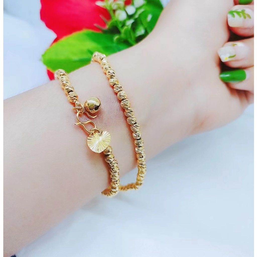 Gelang Xuping Biji Bola Lapis Emas 24k Perhiasan Fashion D001/D002