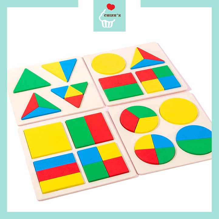 Rainbow Geometric Shape Puzzle Board | Papan Puzzle Bentuk Geometri | APE Tematik Belajar Mengenal Pecahan | Wooden Matching Shapes / Puzzel Kayu Geometry | Mainan Alat Peraga Edukatif Montessori Edukasi Anak Balita Bayi