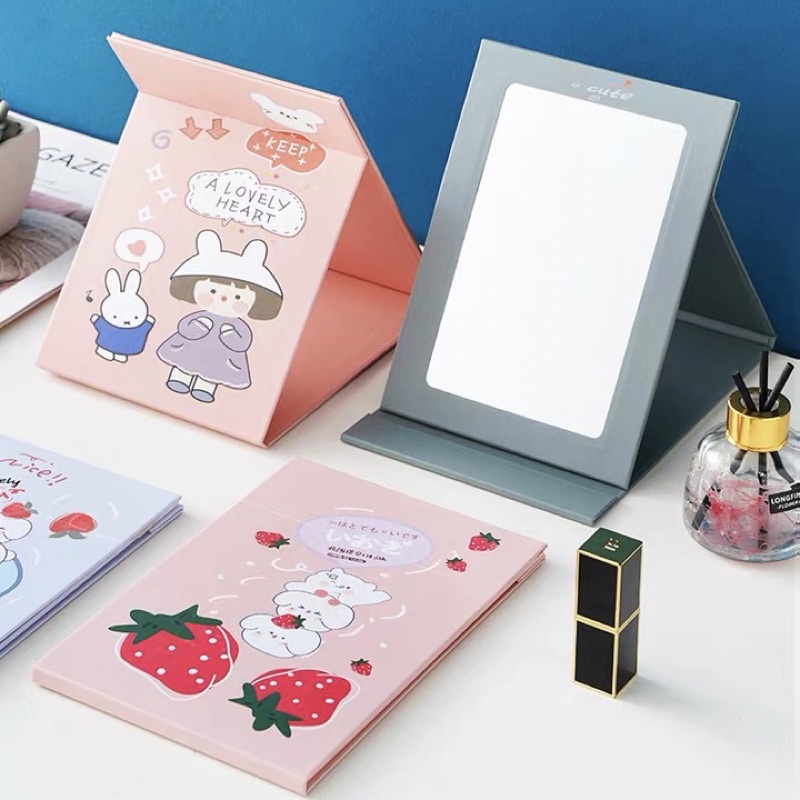 15x11CM - KACA RIAS LIPAT PORTABLE BUKU ALBUM / CERMIN LIPAT / KACA LIPAT / CERMIN RIAS AESTHETIC