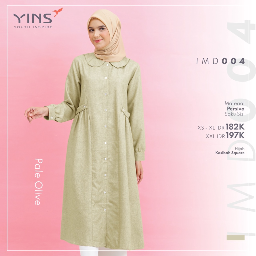 [BISA COD] Inspire Midi Dress IMD 04 Bahan Persiva Midi Dress Simpel Polos by Inspire