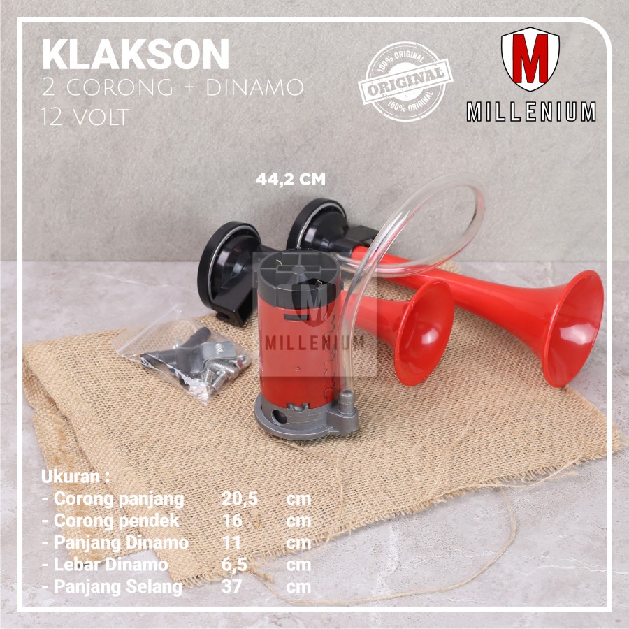 KLAKSON TRUK MOBIL 2 TEROMPET - KLAKSON DINAMO 2 CORONG 12V-24V HIGH QUALITY