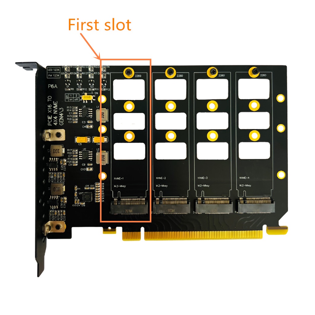 Pci-e 4.0 4x4 Ke M.2 4-Bays Expansion Card Dengan Kabel Adapter M.2 Ke PCIe X16 Untuk M.2 NVMe 2242 2260 2280 SSD Gen 4