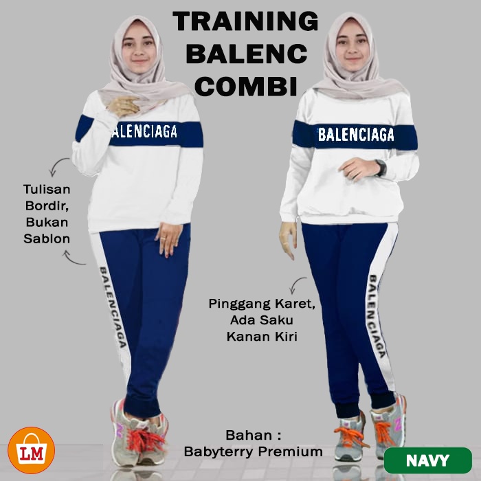 Baju Setelan Olahraga Senam Training Wanita B Combi L XL XXL XXXL LMS 07352 07356 07360 07364