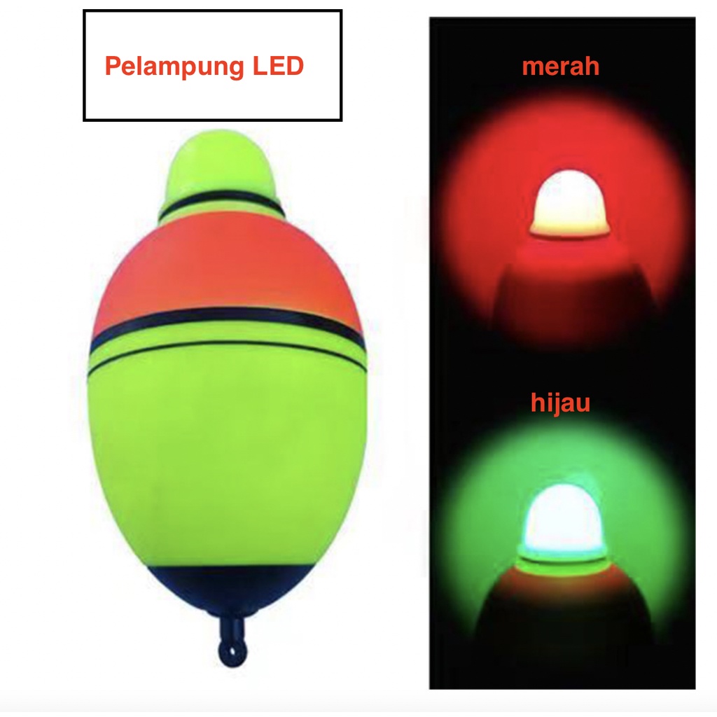 Pelampung Pancing LED Lampu Terang Menyala Termasuk Baterai