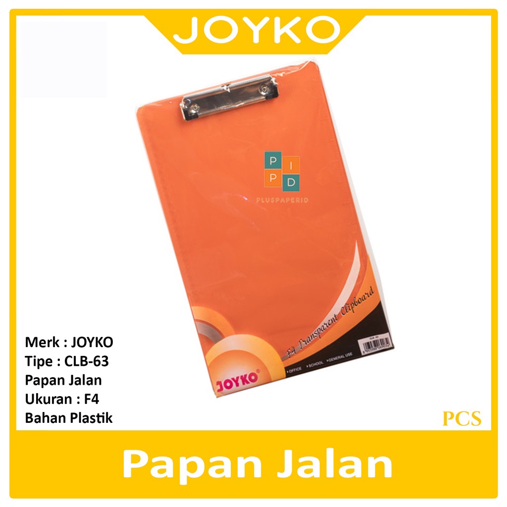 

JOYKO - Clip Board - Papan Jalan Alas Tulis CLB-63 Transparent - Pcs