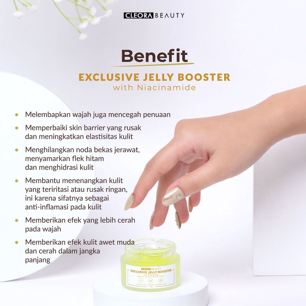 BPOM Cleora Exclusive Jelly Booster with Niacinamide Pencerah Pemutih Wajah Muka