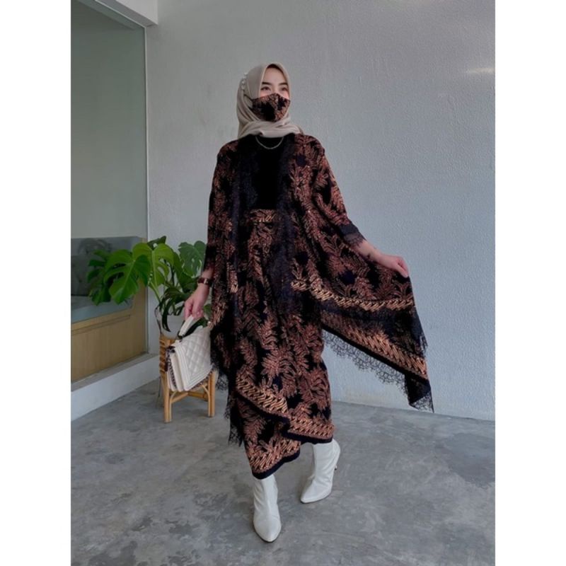 set Asoka  dan outer/set/set batik asoka sogan peache/setelan amanda wayang / setelan andin +outer