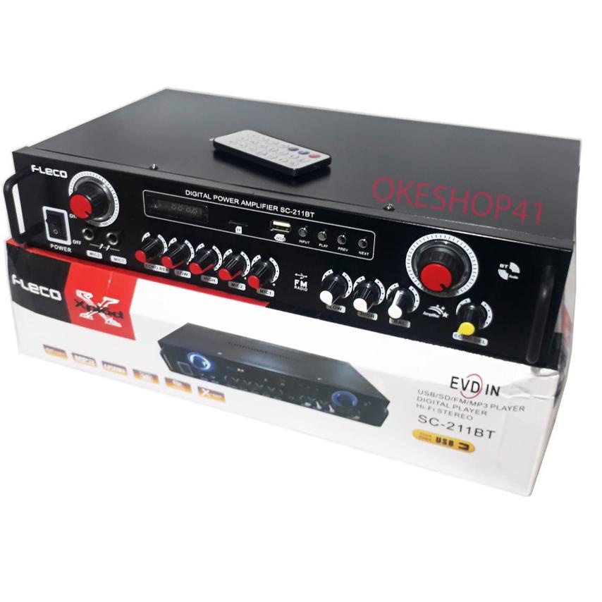 READY Fleco SC-211BT Amplifier Bluetooth Stereo Karaoke 3781 ↲