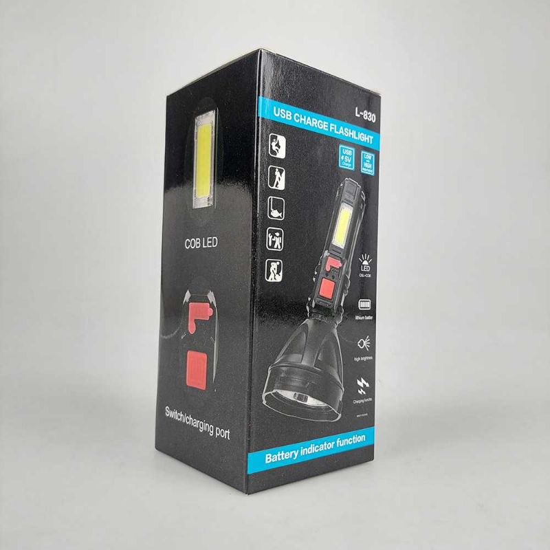 AEFJ Senter LED USB Rechargeable XPE + COB 800mAh - AE830 AEFJ Senter LED USB Rechargeable XPE + COB 800mAh - 830