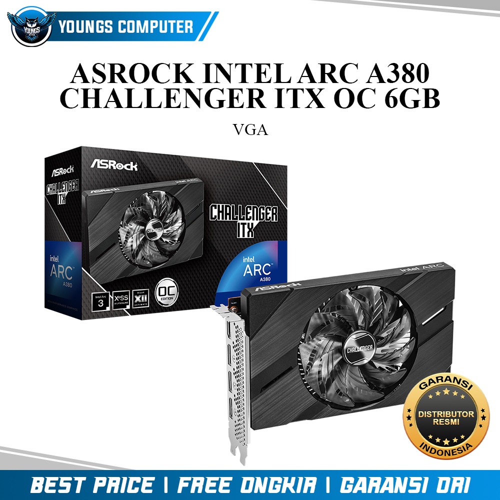 VGA ASROCK INTEL ARC A380 CL ITX OC 6GB | A 380 6GB GDDDR6 CHALLENGER