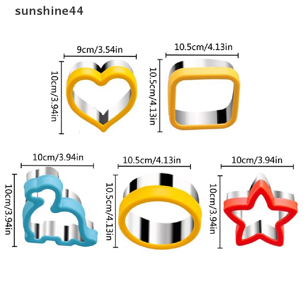 Sunshine 1Pc Cetakan Pemotong Sandwich / Biskuit / Cookies Bentuk Bervariasi Bahan Stainless Steel