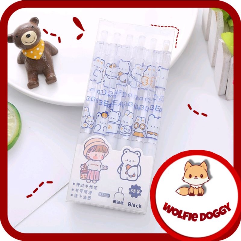 

pulpen gel motif lucu / 6 pcs / 2 pcs
