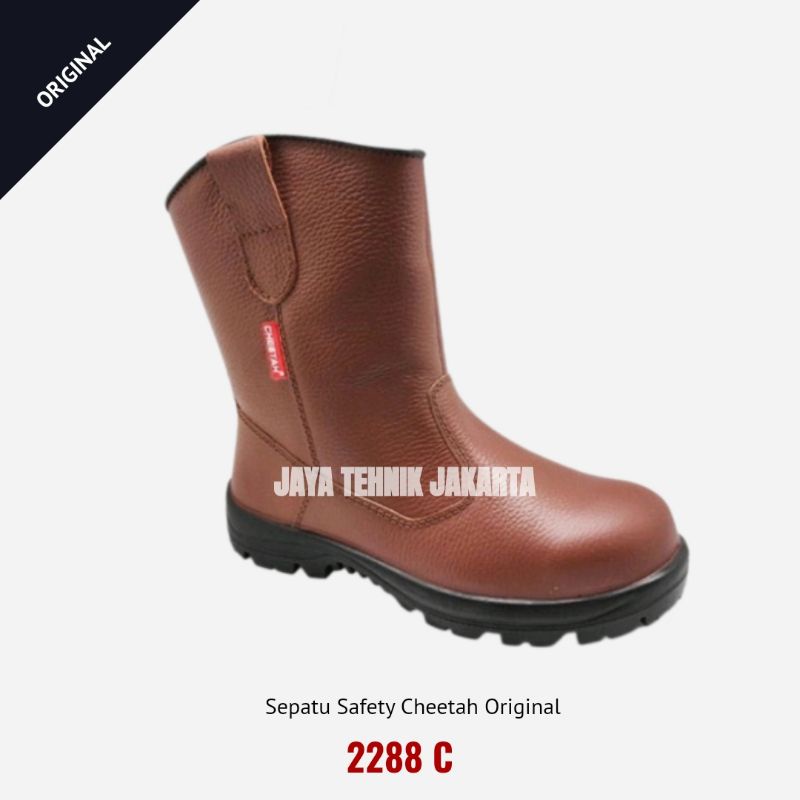 Sepatu Safety Cheetah 2288C / Safety Shoes Boots Cheetah 2288 Coklat