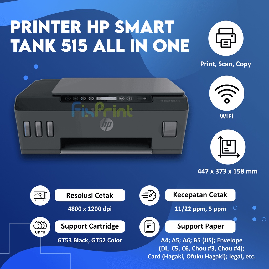 Printer Smart Tank 500 515 615 Printer Hp Origial ink New Printer