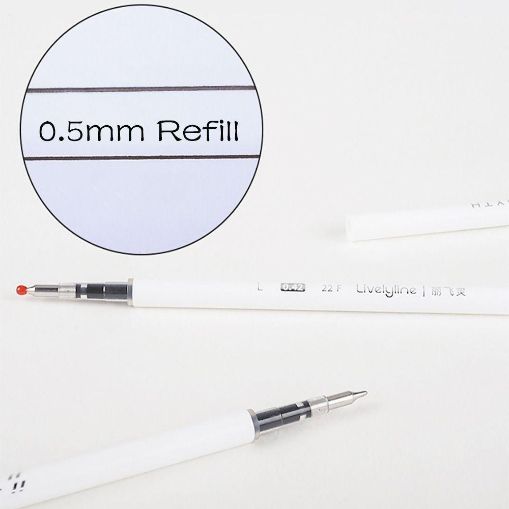 Preva 4PCS/Set Pena Gel Perlengkapan Kantor Sekolah Gaya Mutil Dengan Klip Kupu-Kupu Tombol Alat Tulisan Tinta Hitam Tanda Tangan Pulpen