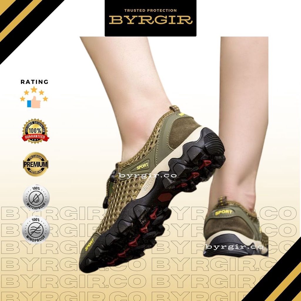 BYRGIR Sepatu  Gunung Hiking Sport Casual Pria Sneaker Trekking Quick Dry Outdoor Import Sporturedo Stonger Terbaru Shoe Olahraga Laki Laki Original