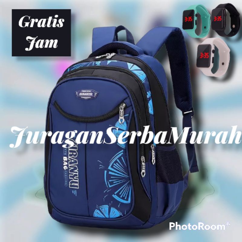 Tas Ransel Sekolah Unisex Ziranyu Ukuran Besar Murah