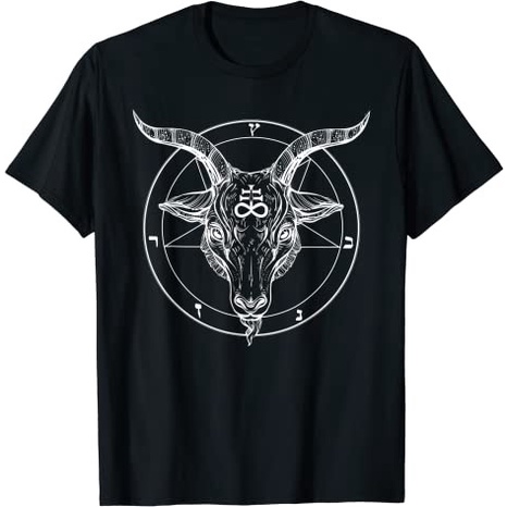 Baju Pentagram Tshirt - Baphomet Satanist Goat Tee - Stay Weird