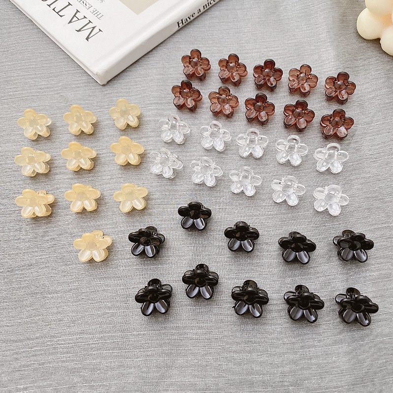 Jepit Rambut Mini Warna Kopi Gaya Korea Untuk Wanita