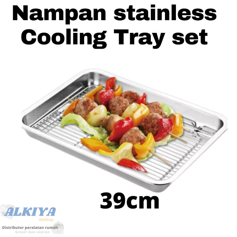Cooling Tray set/Nampan stainless/Peniris makanan/Peniris gorengan/ber variasi