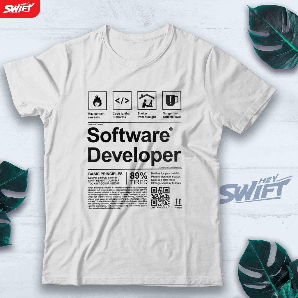 KAOS SOFTWARE DEVELOPER LABEL ENGINEER CODING PROGRAMMER TSHIRT BAJU DISTRO