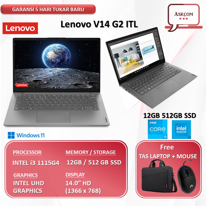 Laptop Lenovo V14 G2 ITL i3 1115G4 12GB 512ssd 14.0HD Windows11 PRE