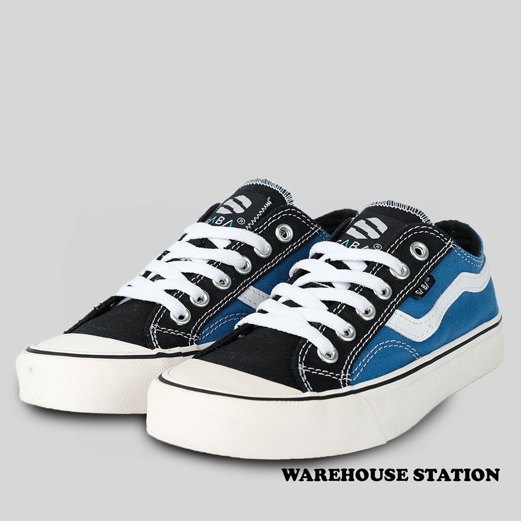 SABA Veloz Low Black Blue - Sepatu Sneakers Casual Pria Wanita