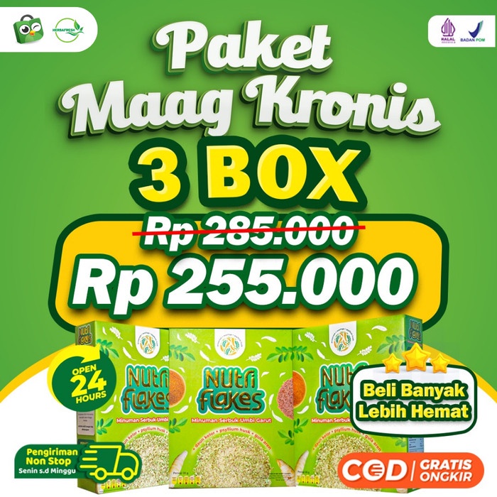 

Sereal Nutriflakes Paket 3 Box Sereal Sehat Atasi Maag Gerd Asam Lambung Naik